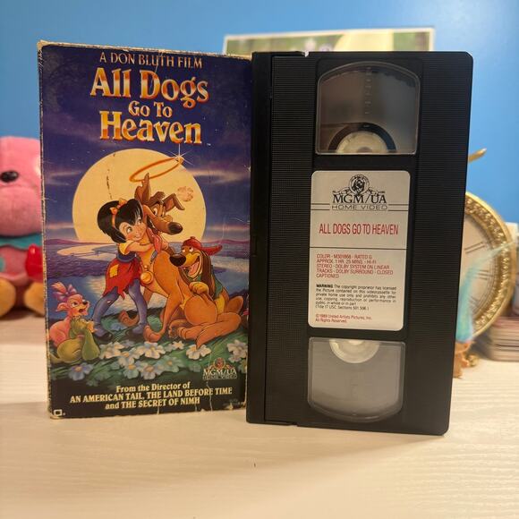 All Dogs Go to Heaven 1989 VHS Movie Tape & Sleeve Tested Working - Picture 3 of 3
